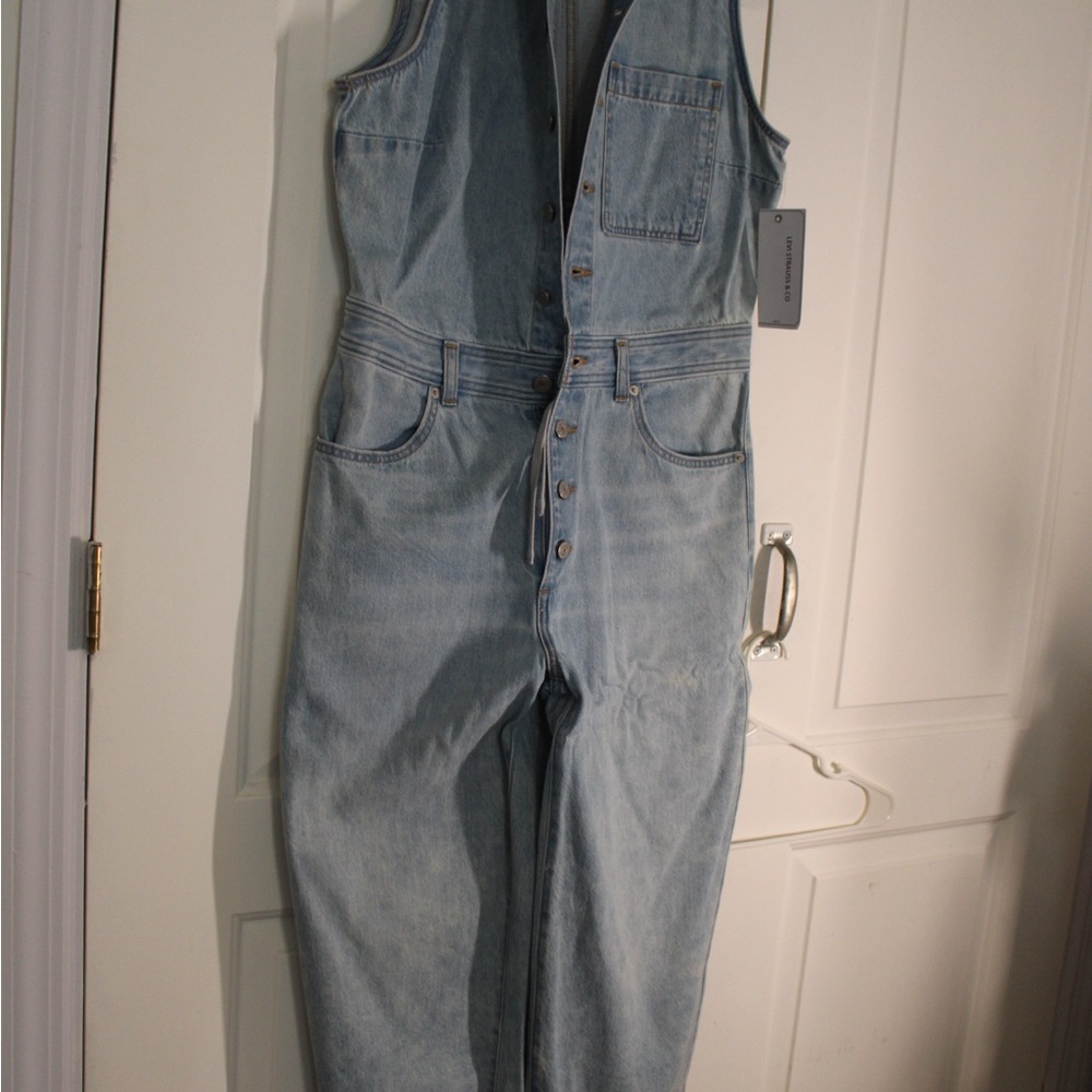 Levi Strauss & Co. Light Wash Sleeveless Denim Jumpsuit
